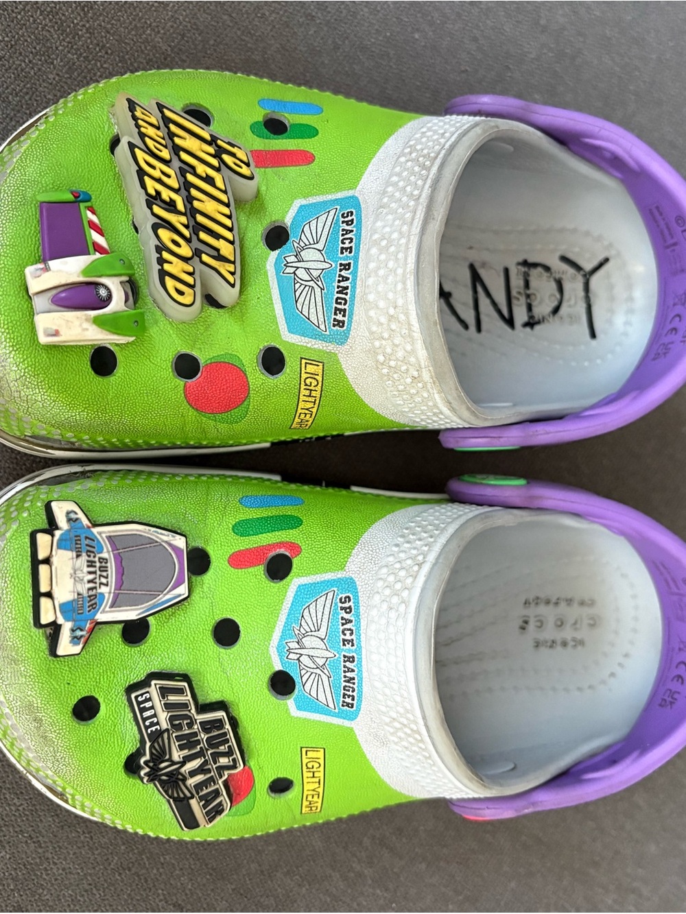 CROCS Kids Green and Purple Space Ranger Clogs